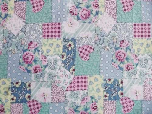 Printed Wafer Paper - Blue Patchwork - Click Image to Close